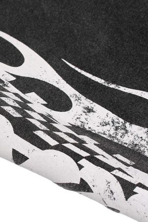 Concert Outfit Washed Racing Zip Up Hoodie