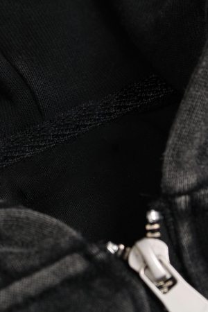 Concert Outfit Washed Racing Zip Up Hoodie