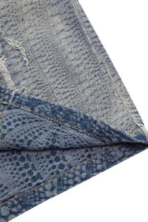 Concert Outfit Washed Raw Edge Denim Shirt