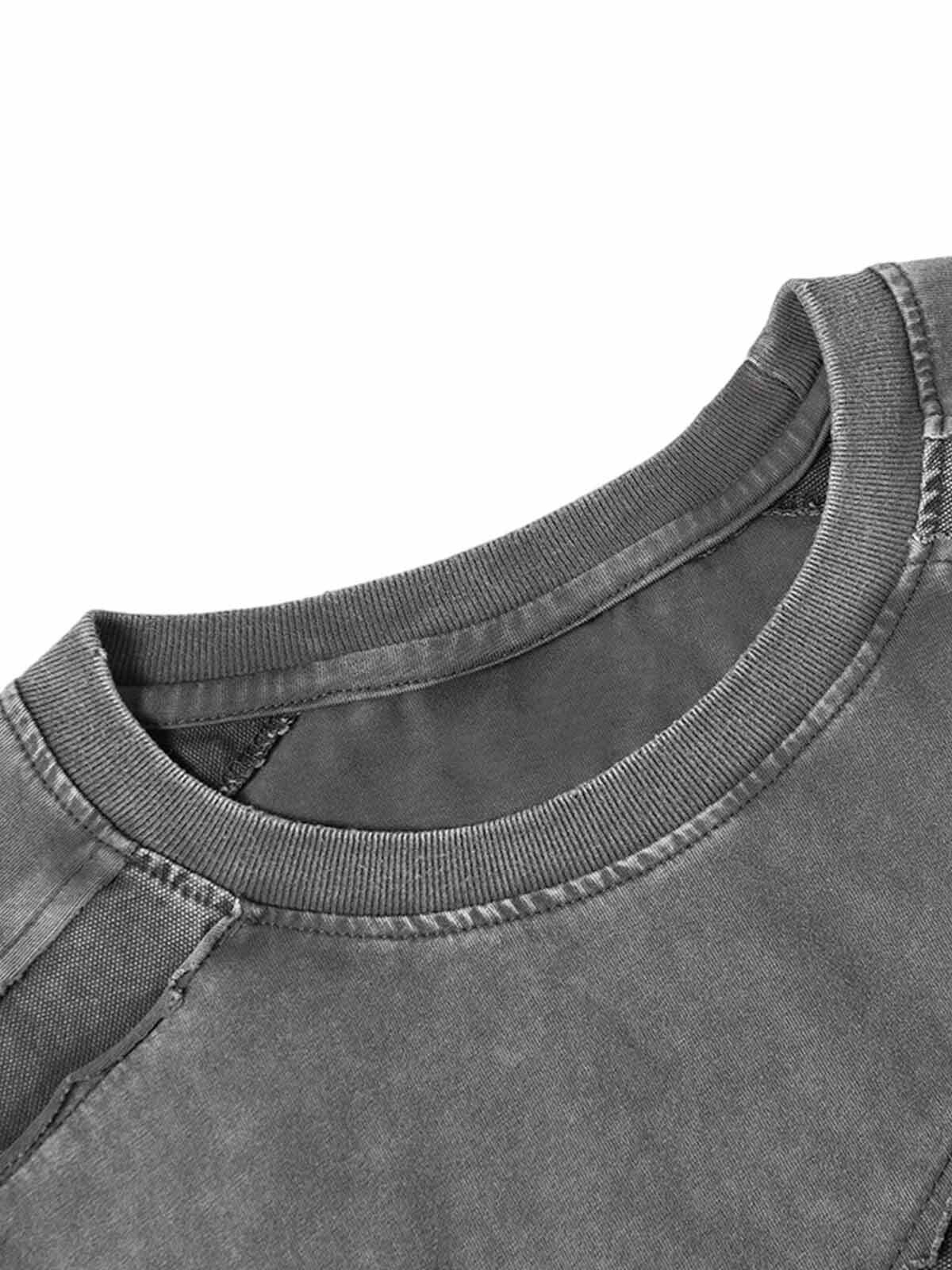 Concert Outfit Washed Raw Edge Split Oversized T-Shirt Concert Outfit Washed Raw Edge Split Oversized T-Shirt