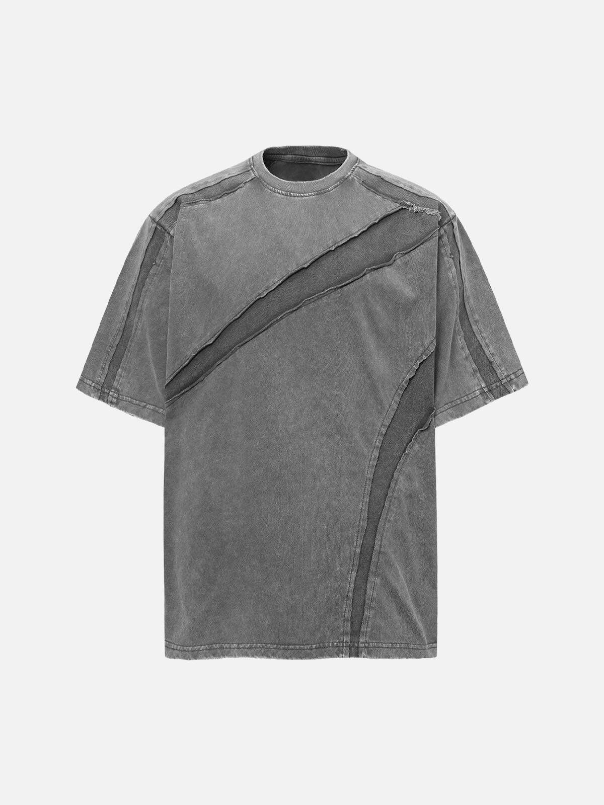 Concert Outfit Washed Raw Edge Split Oversized T-Shirt Concert Outfit Washed Raw Edge Split Oversized T-Shirt