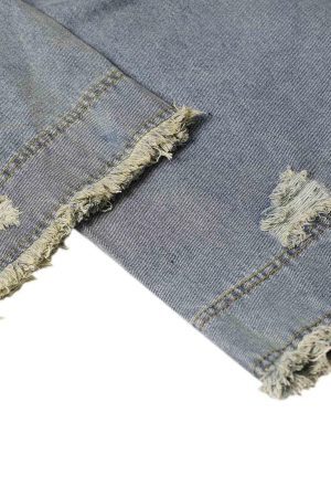 Concert Outfit Washed Ripped Baggy Jeans