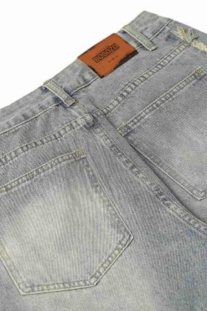 Concert Outfit Washed Ripped Baggy Jeans