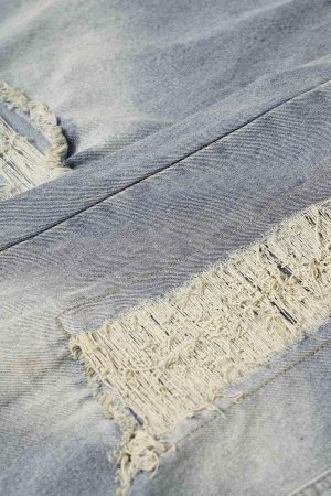 Concert Outfit Washed Ripped Baggy Jeans