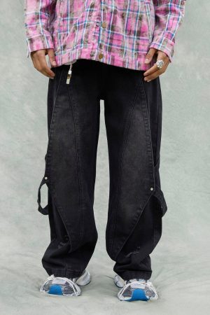 Concert Outfit Washed Ripped Denim Jeans