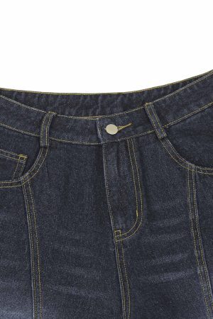 Concert Outfit Washed Ripped Embroidered Barrel Jeans