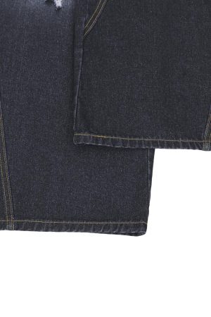 Concert Outfit Washed Ripped Embroidered Barrel Jeans