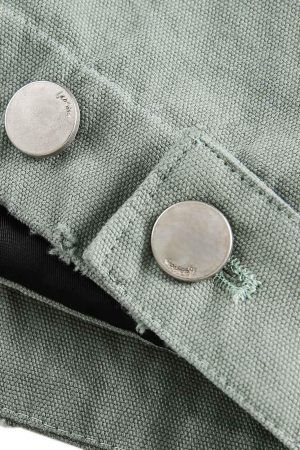 Concert Outfit Washed Ripped Gradient Zip Up Work Jacket