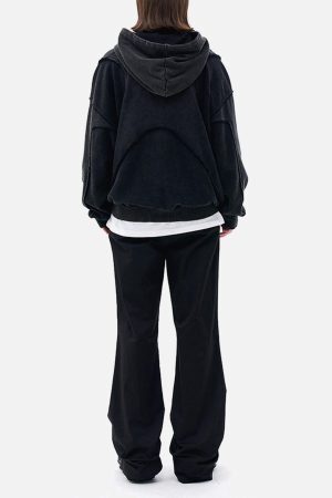 Concert Outfit Washed Splicing Hoodie