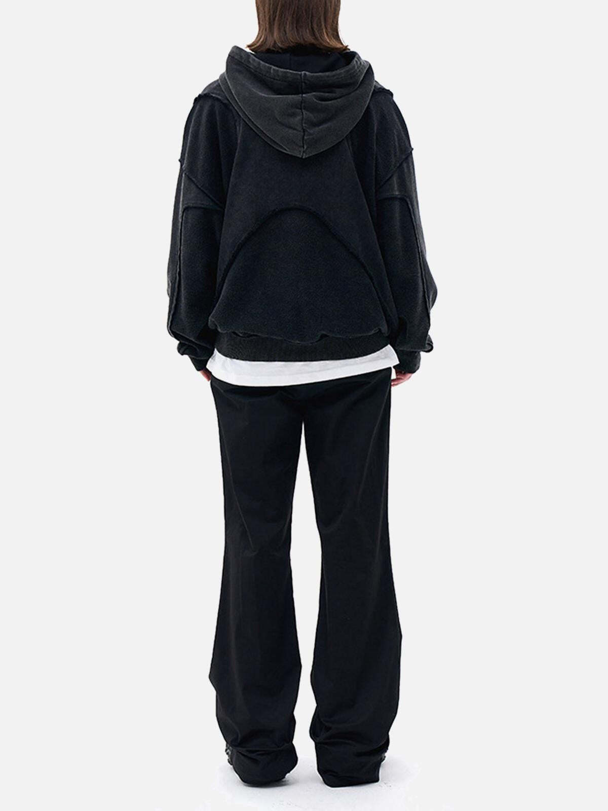 Concert Outfit Washed Splicing Hoodie Concert Outfit Washed Splicing Hoodie