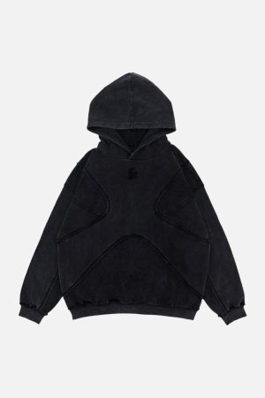 Concert Outfit Washed Splicing Hoodie