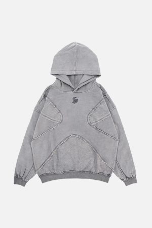 Concert Outfit Washed Splicing Hoodie