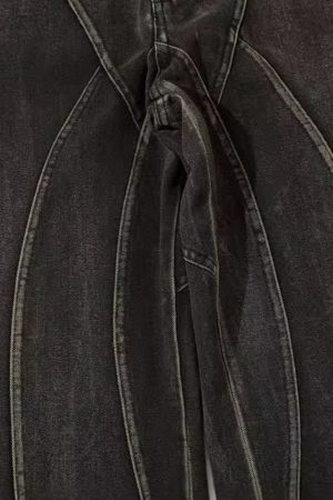 Concert Outfit Washed Split Design Hip-Hop Horn Jeans