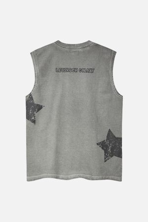 Concert Outfit Washed Star Print Vest