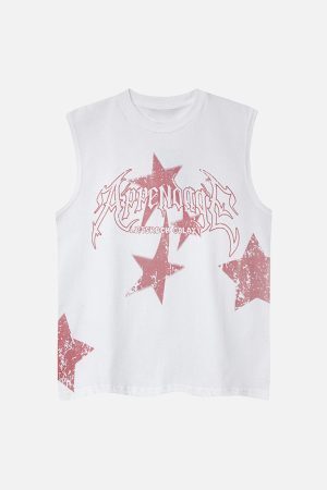 Concert Outfit Washed Star Print Vest