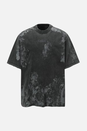 Concert Outfit Washed Tie-Dye Short Sleeve T-Shirt