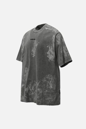 Concert Outfit Washed Tie-Dye Short Sleeve T-Shirt