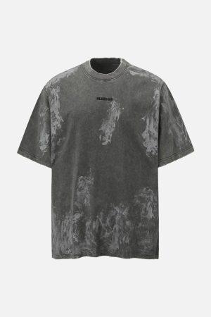 Concert Outfit Washed Tie-Dye Short Sleeve T-Shirt