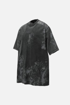Concert Outfit Washed Tie-Dye Short Sleeve T-Shirt