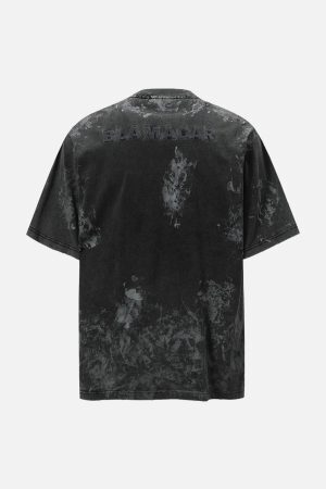 Concert Outfit Washed Tie-Dye Short Sleeve T-Shirt