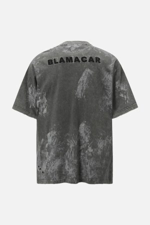 Concert Outfit Washed Tie-Dye Short Sleeve T-Shirt