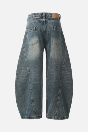 Concert Outfit Washed Wide-Leg Balloon Jeans