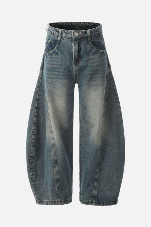 Concert Outfit Washed Wide-Leg Balloon Jeans