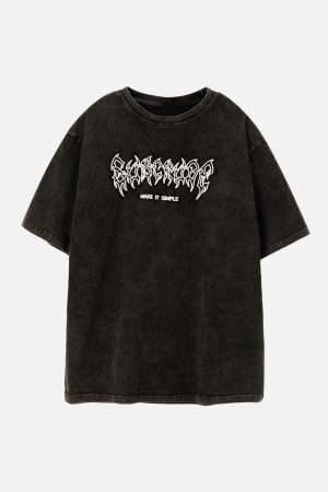 Concert Outfit Washed Wings Print Tee