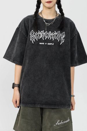 Concert Outfit Washed Wings Print Tee