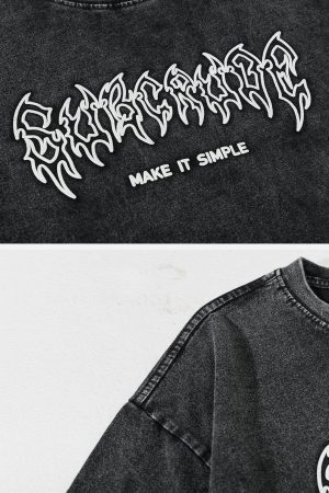 Concert Outfit Washed Wings Print Tee