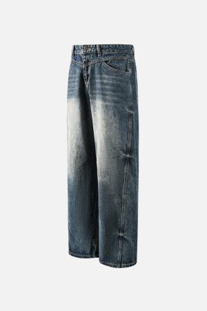 Concert Outfit Washed Wrinkle Loose Jeans