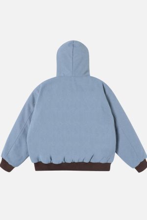 Concert Outfit Washed Zip-Up Hooded Jacket