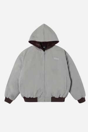 Concert Outfit Washed Zip-Up Hooded Jacket