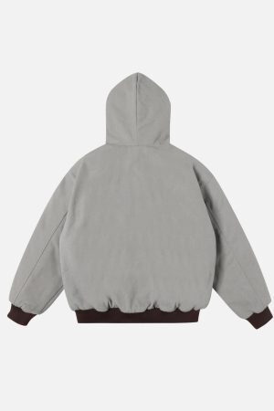 Concert Outfit Washed Zip-Up Hooded Jacket