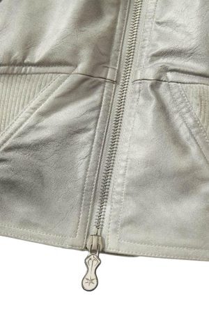 Concert Outfit Wasteland Dirty Dyed Leather Bomber Jacket