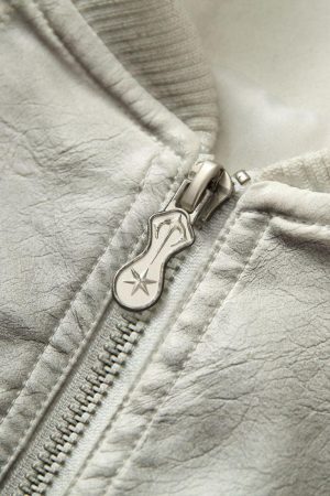 Concert Outfit Wasteland Dirty Dyed Leather Bomber Jacket