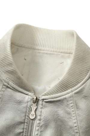 Concert Outfit Wasteland Dirty Dyed Leather Bomber Jacket