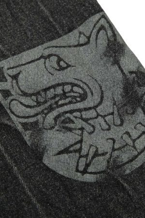 Concert Outfit Wasteland Embroidered Print Rivet Denim Jacket