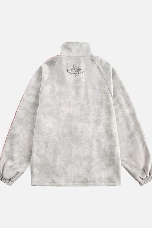 Concert Outfit Wasteland Patchwork Graffiti Zip Up Jacket