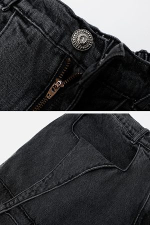 Concert Outfit Wasteland Punk Washed Wide Leg Jeans