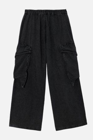 Concert Outfit Wasteland Punk Washed Wide Leg Jeans