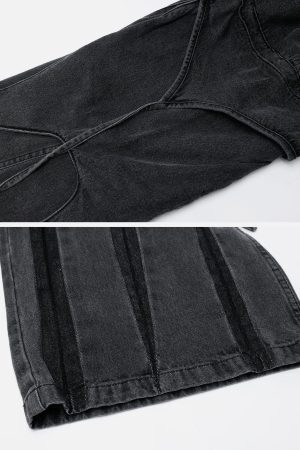 Concert Outfit Wasteland Punk Washed Wide Leg Jeans