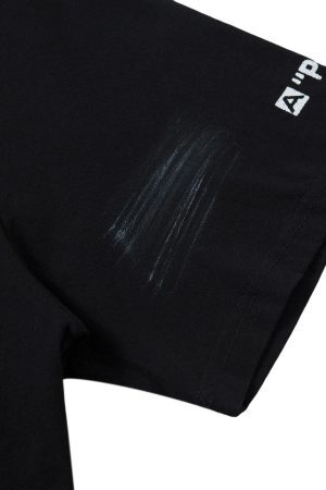 Concert Outfit Wasteland Style Heavy Dirty Dyed Print T-Shirt