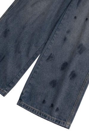 Concert Outfit Wasteland Style Ink Splash Baggy Jeans