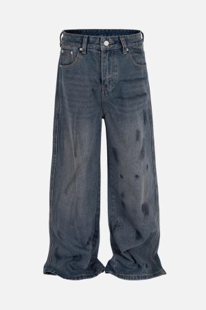 Concert Outfit Wasteland Style Ink Splash Baggy Jeans