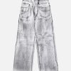 Concert Outfit Wasteland Style Niche Design Dirty White Loose Jeans