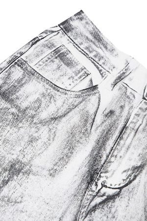 Concert Outfit Wasteland Style Niche Design Dirty White Loose Jeans