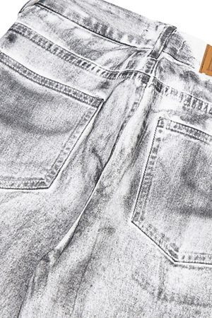 Concert Outfit Wasteland Style Niche Design Dirty White Loose Jeans