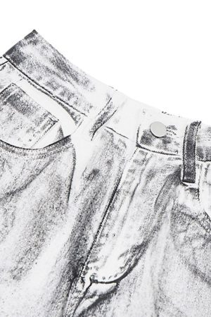 Concert Outfit Wasteland Style Niche Design Dirty White Loose Jeans