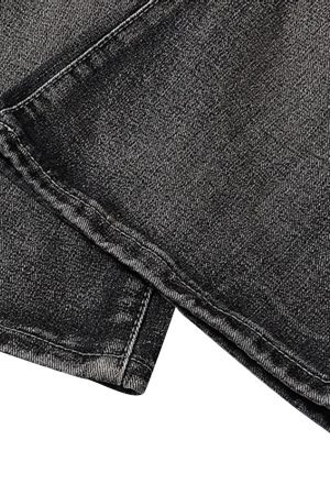 Concert Outfit Wasteland Style Washed Distressed Pleated Flare Jeans